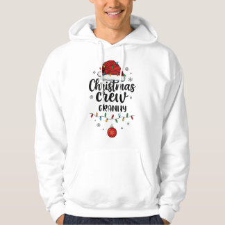 Christmas Crew Granny Santa Hat Matching Christmas Hoodie