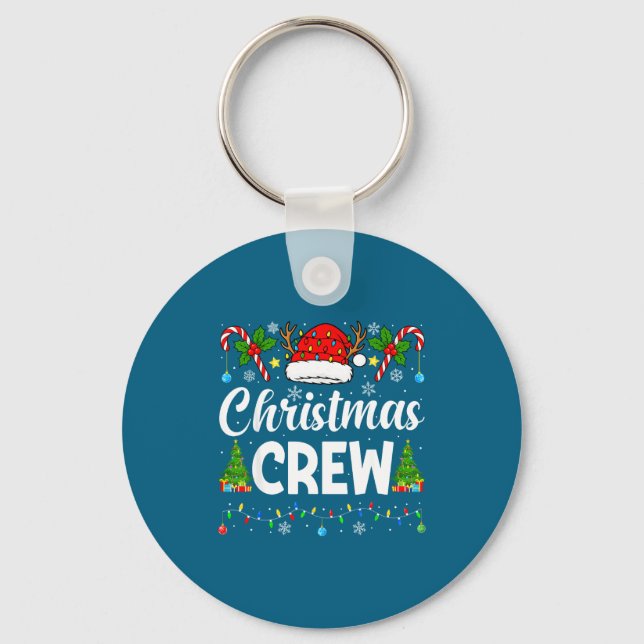 Christmas Crew Holiday Family Xmas Party Matching  Keychain (Front)