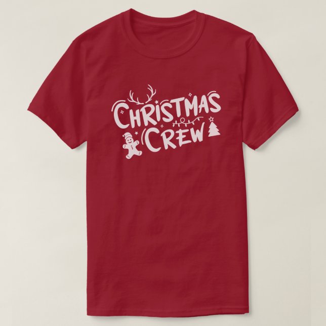 Christmas Crew in White Text T-Shirt (Design Front)