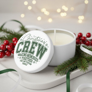 Christmas Crew Personalized Family Name Mini Candle Favors