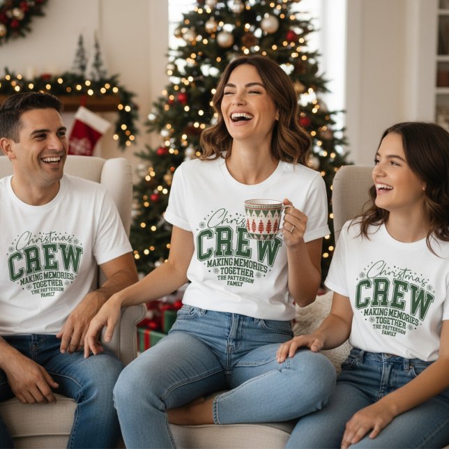 Christmas Crew Personalized Family Name Tri-Blend Shirt (Creator Uploaded)