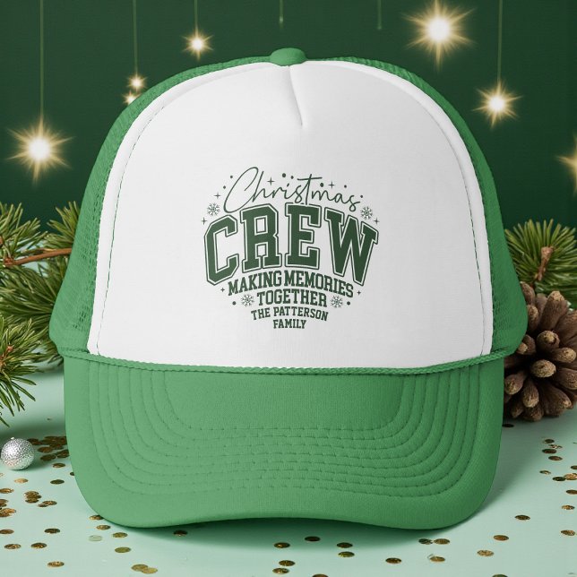 Christmas Crew Personalized Family Name Trucker Hat (Creator Uploaded)