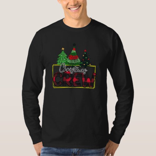 Christmas Crew Red Paid Santa Hat Family Tree Ugly T_Shirt