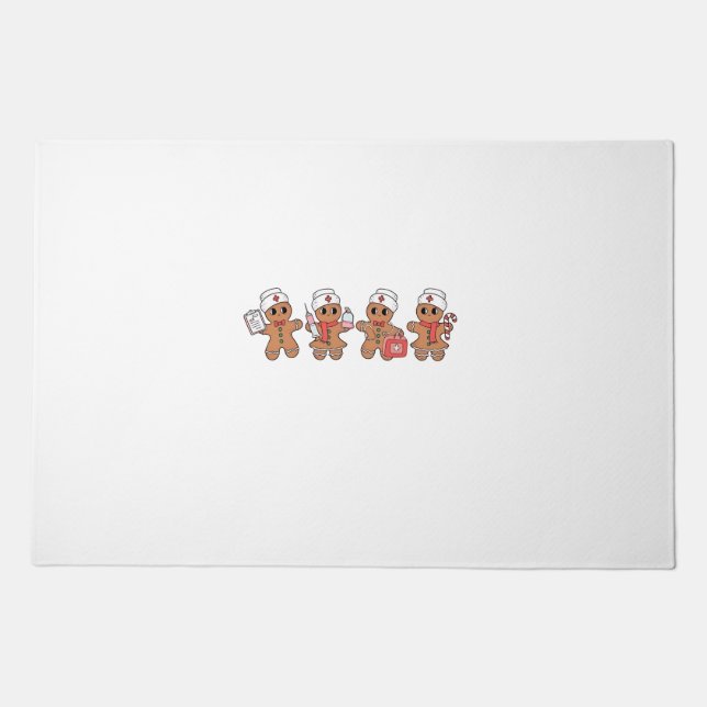  Christmas Crew Santa Gingerbread Nursing Squad  Doormat (Front)