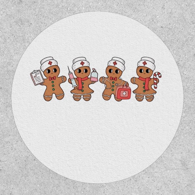  Christmas Crew Santa Gingerbread Nursing Squad  Patch (Front)
