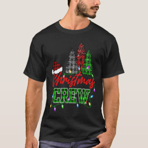 Christmas Crew Three Tree Buffalo Plaid Matching F T-Shirt