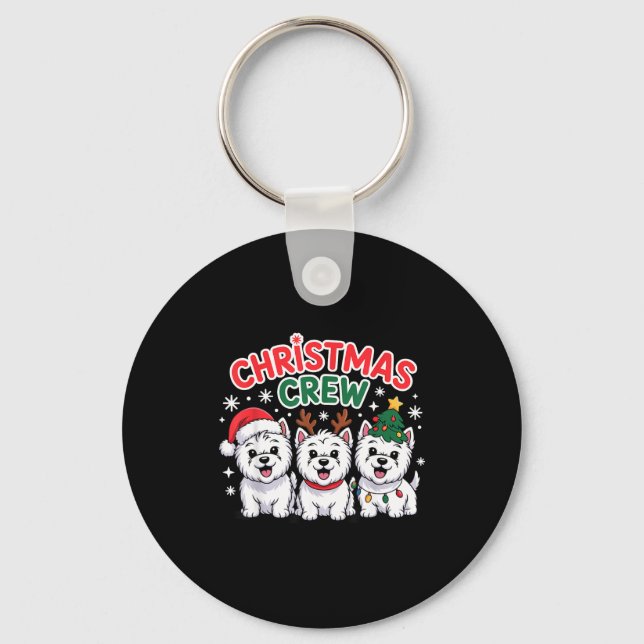 Christmas Crew Westie Christmas West Highland Whit Keychain (Front)