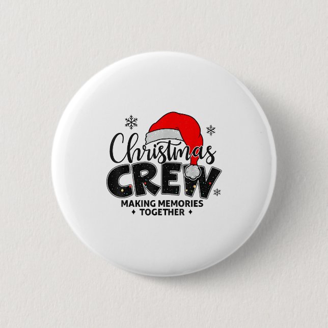 Christmas Crew Xmas Lights Family Matching Pajamas Button (Front)