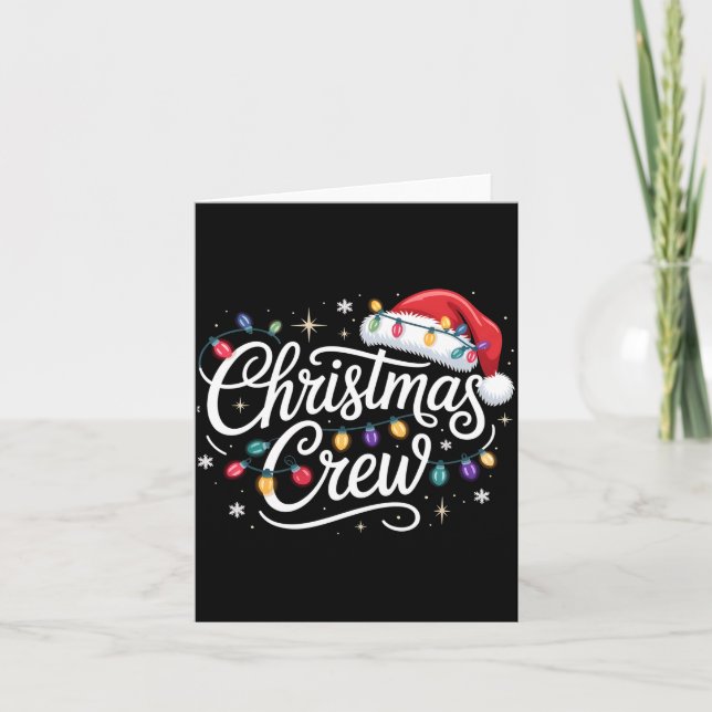 Christmas Crew Xmas Lights Family Matching Pajamas Card (Front)