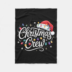 Christmas Crew Xmas Lights Family Matching Pajamas Fleece Blanket