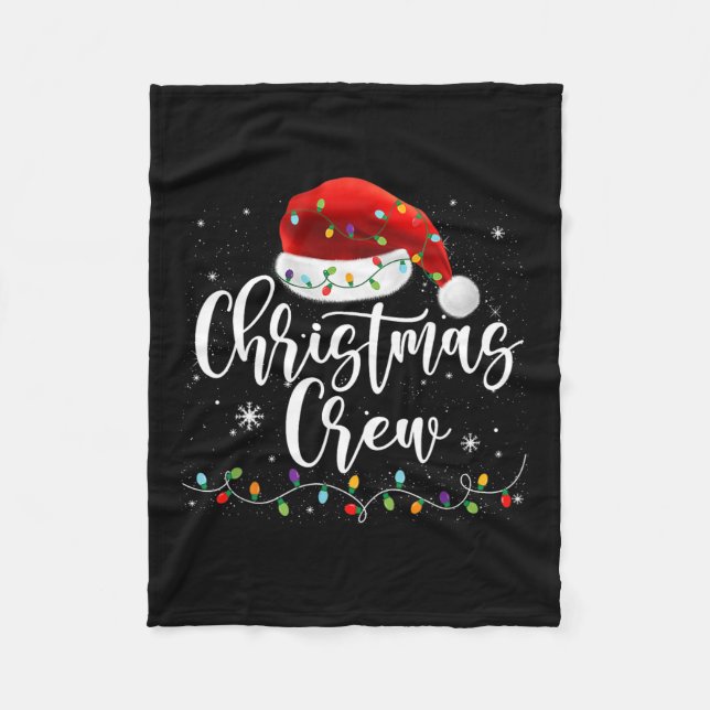 Christmas Crew Xmas Lights Family Matching Pajamas Fleece Blanket (Front)