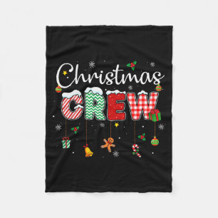 Christmas Crew Xmas Lights Family Matching Pajamas Fleece Blanket