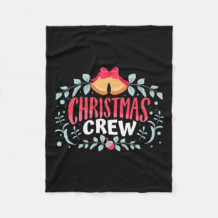Christmas Crew Xmas Lights Family Matching Pajamas Fleece Blanket