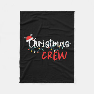 Christmas Crew Xmas Lights Family Matching Pajamas Fleece Blanket