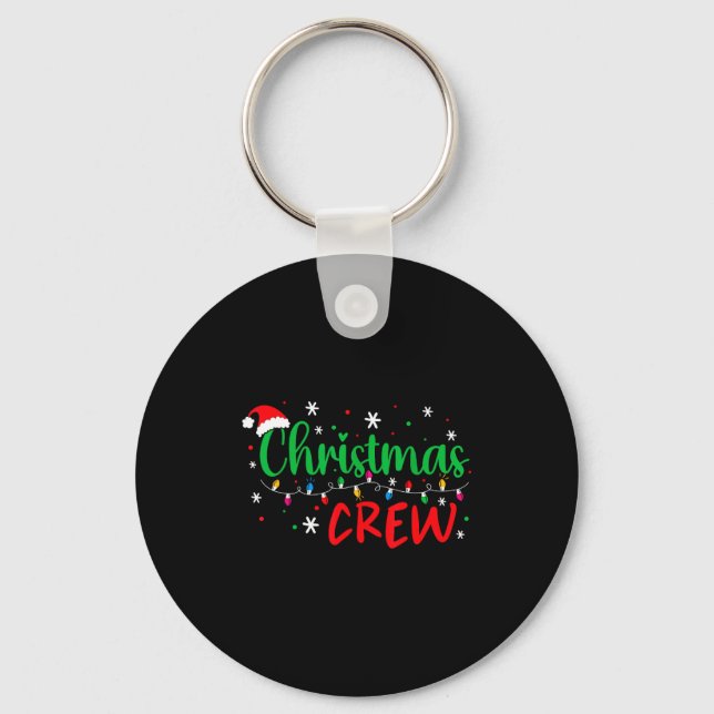 Christmas Crew Xmas Lights Family Matching Pajamas Keychain (Front)