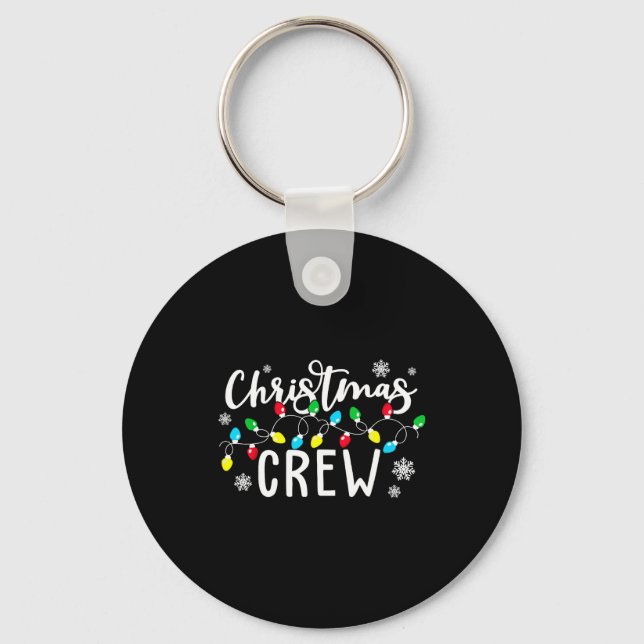 Christmas Crew Xmas Lights Family Matching Pajamas Keychain (Front)