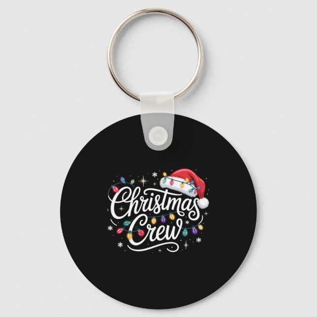 Christmas Crew Xmas Lights Family Matching Pajamas Keychain (Front)