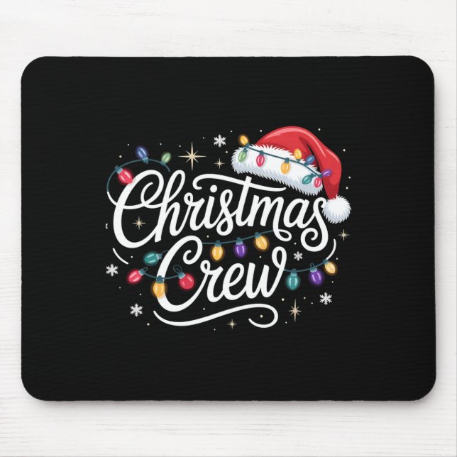 Christmas Crew Xmas Lights Family Matching Pajamas Mouse Pad (Front)