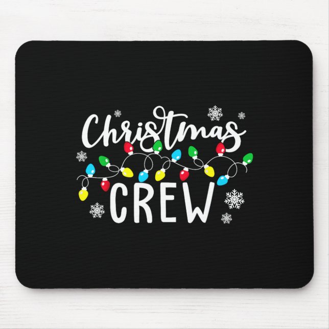 Christmas Crew Xmas Lights Family Matching Pajamas Mouse Pad (Front)