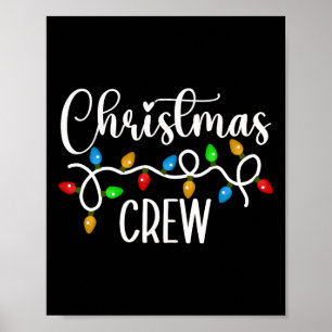 Christmas Crew Xmas Lights Family Matching Pajamas Poster