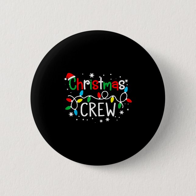 Christmas Crew Xmas Pj Christmas Family Matching P Button (Front)