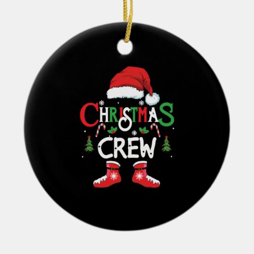 Christmas Crew Xmas Squad Santa Family Pajamas Ceramic Ornament