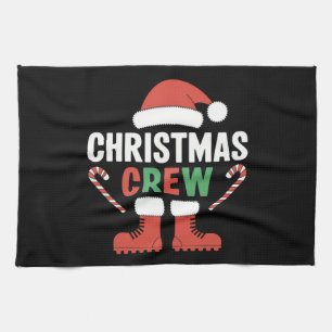 Christmas Crew Xmas Tree Holiday Matching Family Kitchen Towel