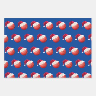 Christmas Cricket Ball Sports Santa Holiday Wrapping Paper Sheets