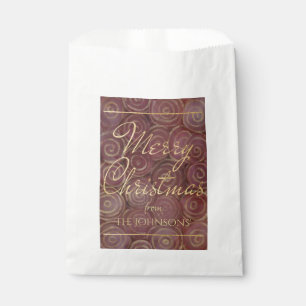 Christmas Crimson and Gold Favor Bag