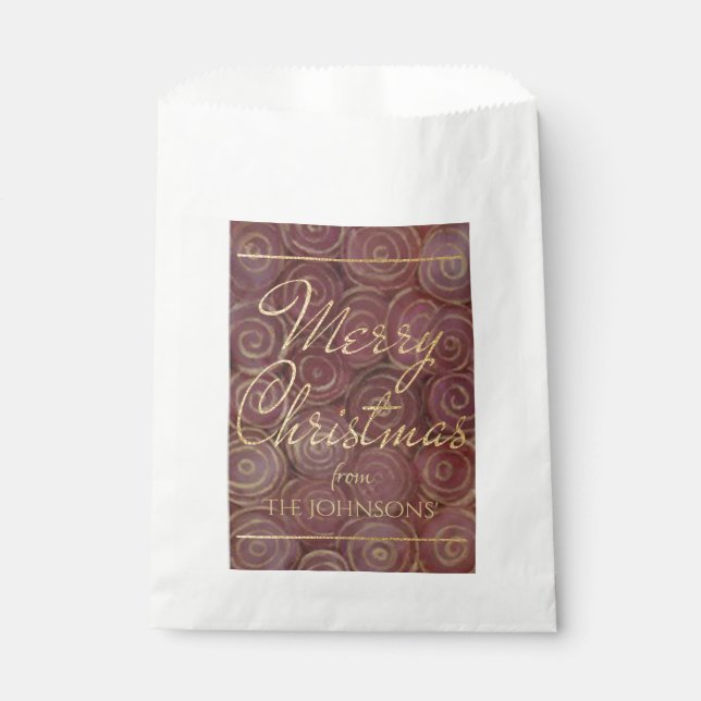 Christmas Crimson and Gold Favor Bag (Front)