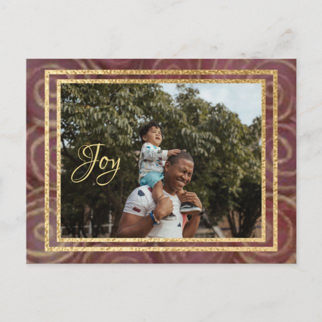 Christmas Crimson and Gold Invitation Postcard (Front)