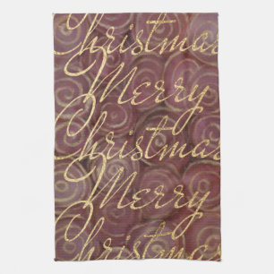Christmas Crimson and Gold Kitchen Towel