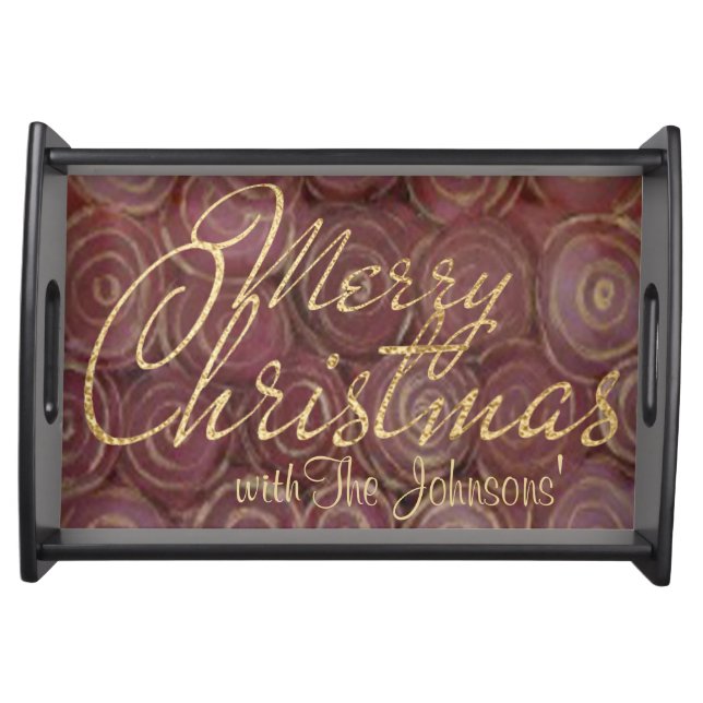 Christmas Crimson and Gold Tray (Front)