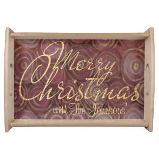 Christmas Crimson and Gold Tray