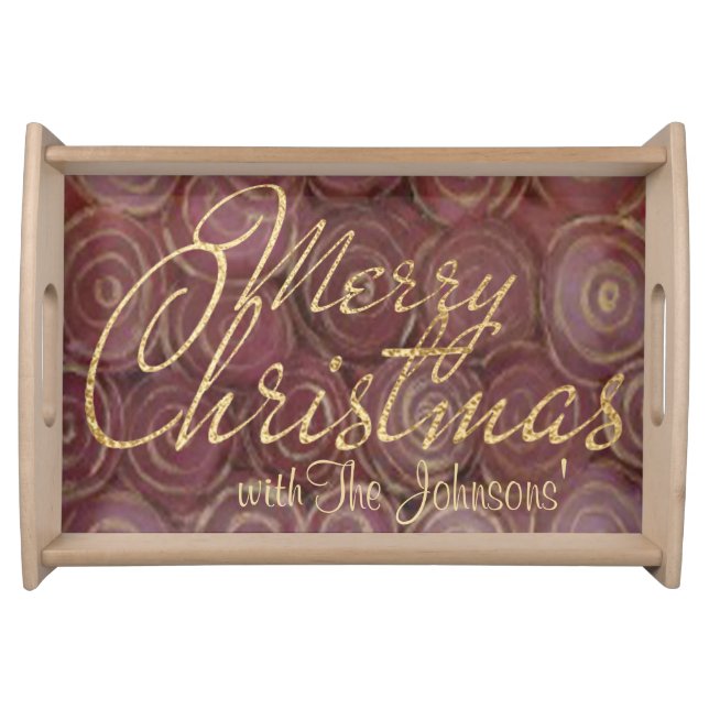 Christmas Crimson and Gold Tray (Front)
