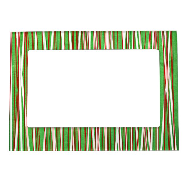 Christmas Crisscross, red and green Magnetic Frame (Front)