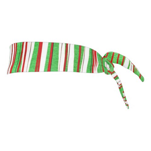 Christmas Crisscross red and green Tie Headband