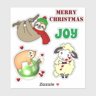 Christmas critter stickers
