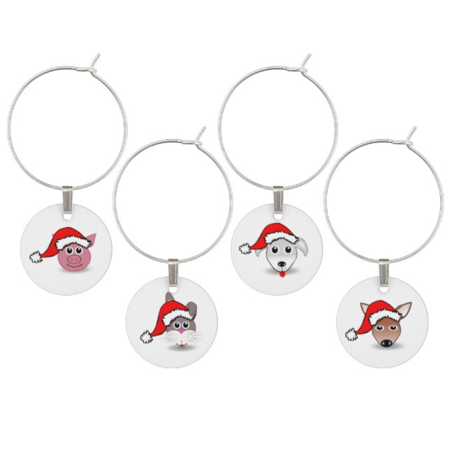 Christmas Critter Wine Charms (Staggered)