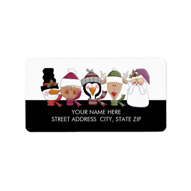 Christmas Critters Address Mailing Labels (Front)