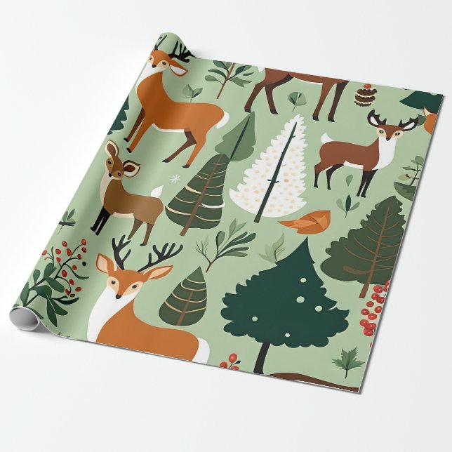 christmas critters wrapping paper (Unrolled)