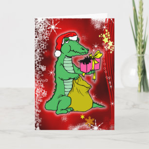 Christmas Crocodile Holiday Card