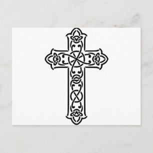 Christmas cross celtic holiday postcard