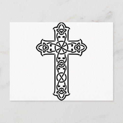 Christmas cross celtic holiday postcard