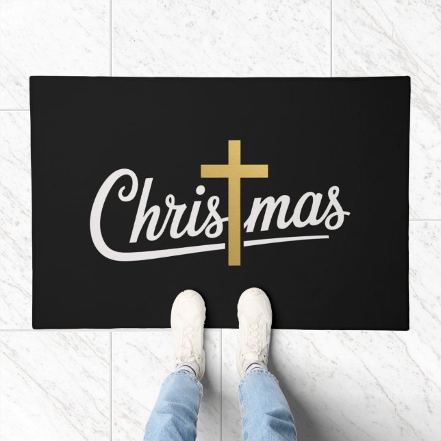 Christmas Cross Family Matching Jesus Gift Idea Doormat (Indoor)