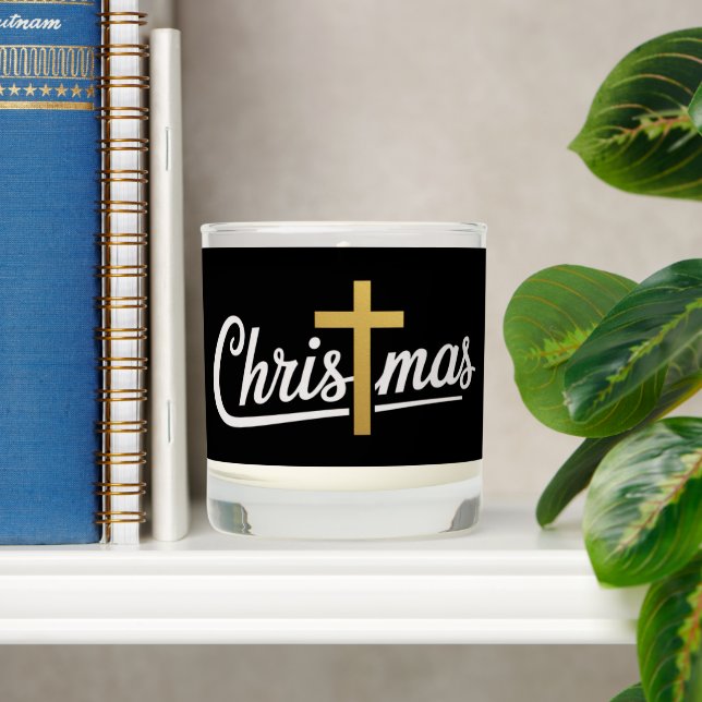 Christmas Cross Family Matching Jesus Gift Idea Scented Candle (Shelf)