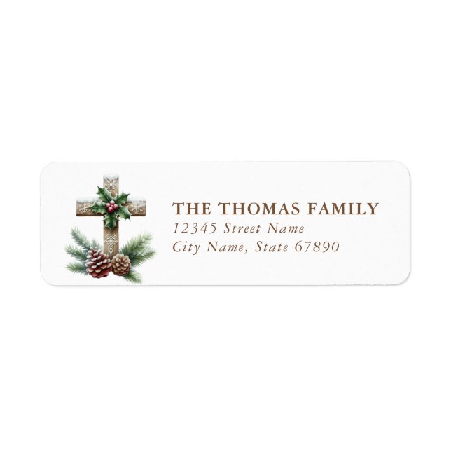 Christmas Cross Return Address Labels (Front)
