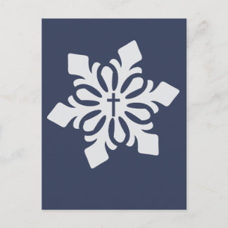 Christmas Cross Snowflake Ornate Classic Postcard