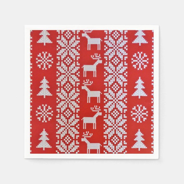 Christmas Cross Stitch Napkins (Front)