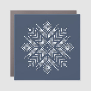Christmas cross stitch snowflake design car magnet